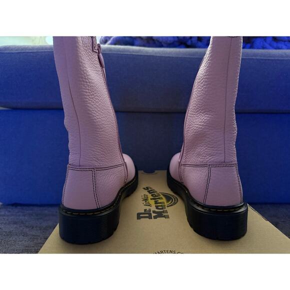 New Dr‎ Martens Heart PO Boot Bex Size 6 Pink Nappa Patent Leather Zip Closure - Picture 4 of 8